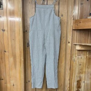 Striped Jumpsuit with Tie Straps